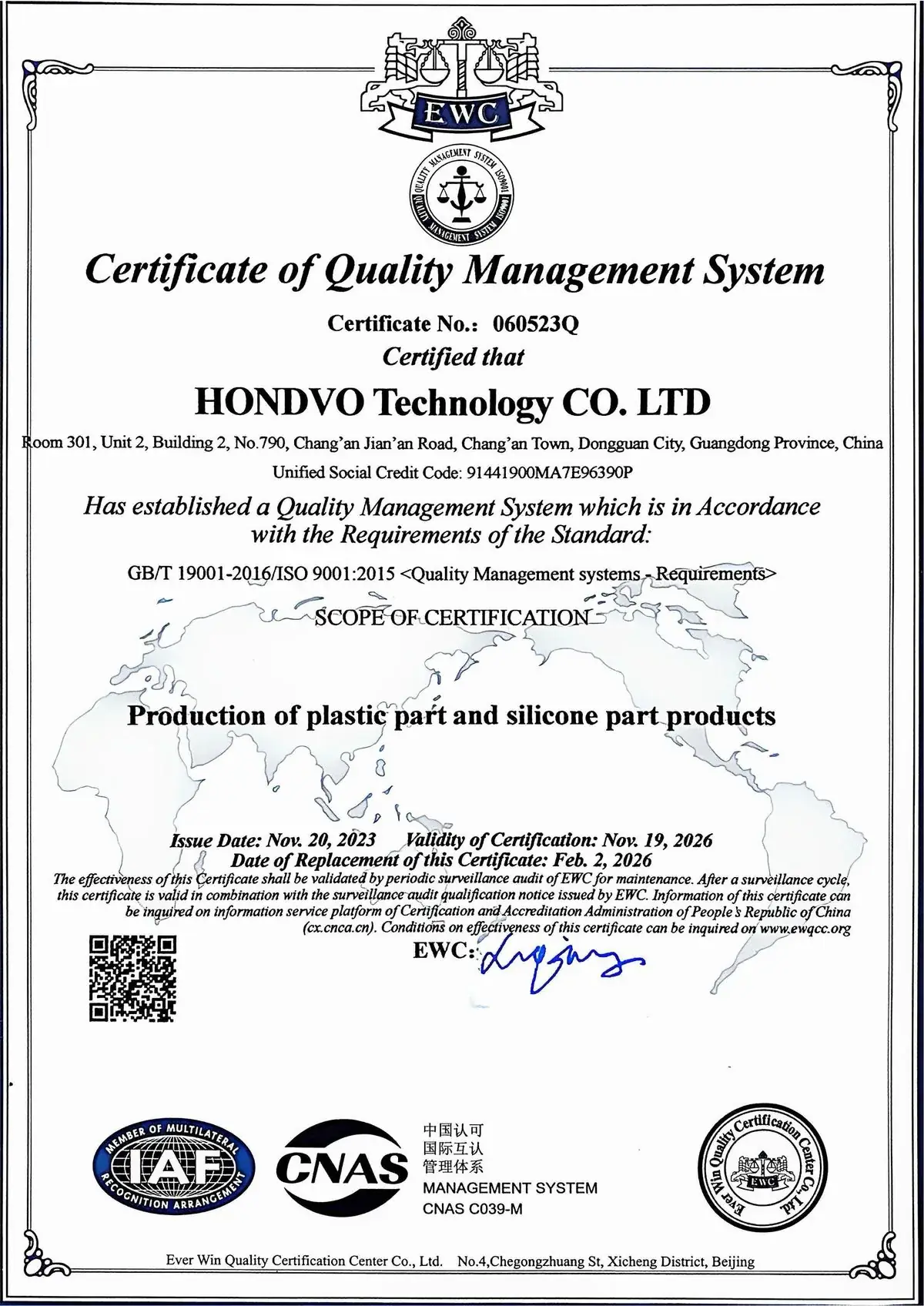 ISO 9001 Certificate